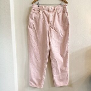 MADEWELL Women's Pink Baggy Straight Jeans‎ Size 32 ($98) 100% Cotton